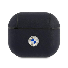 BMW Geniune Leather Silver Logo Apple AirPods 3 szilikon tok, kék fülhallgató, fejhallgató tok