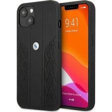 BMW Leather Curve Perforate Apple iPhone 13 mini hátlap tok, fekete (BMW234BLK) tok és táska