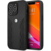 BMW Leather Curve Perforate Apple iPhone 13 Pro Max hátlap tok, fekete (BMW236BLK)
