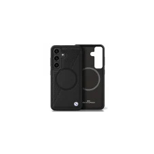 BMW Leather Half Textured Samsung Galaxy S25 MagSafe hátlap tok, fekete tok és táska