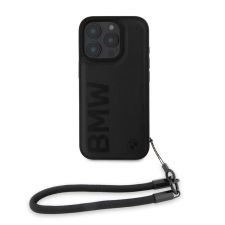 BMW Leather Signature and Strap tok iPhone 16 Pro készülékhez fekete tok és táska