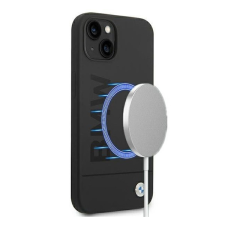 BMW Silicone Signature Logo Magsafe Apple iPhone 14 Plus hátlap tok, fekete tok és táska
