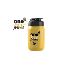 Bobike One gyerek kulacs, 450 ml, csavaros, sárga, méhecskés kulacs, kulacstartó