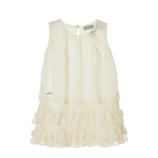 boboli fehér, csipkés, ezüst masnis lány ruha – 104 lányka ruha
