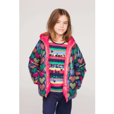 boboli téli kabát kifordítható szines szives pink 5-6 év (116 cm) gyerek kabát, dzseki