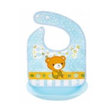 Bocioland Bociland Műanyag Zsebes Előke - Kék Maci előke