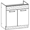 Bog-fran Modena 80 cm mosogatós szekrény bükk – fehér