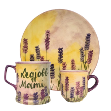 BögeManufaktúra Feliratos neves Levendula reggeliző szett bögrék, csészék
