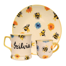 BögeManufaktúra Feliratos neves Méhecskés reggeliző szett bögrék, csészék