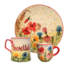 BögeManufaktúra Feliratos neves Pipacsmező reggeliző szett bögrék, csészék