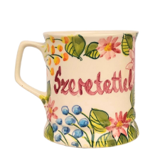 BögeManufaktúra Feliratos neves Virágos bögre FVB200 bögrék, csészék