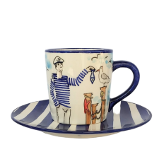 BögeManufaktúra Férfi matróz bögre és reggeliző tányér bögrék, csészék