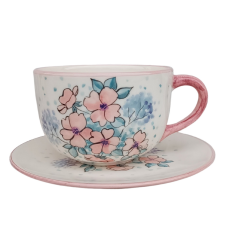 BögeManufaktúra Hajnali vadvirágok jumbó bögre és reggeliző tányér bögrék, csészék