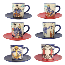 BögeManufaktúra Hatszemélyes matróz reggeliző szett bögrék, csészék