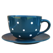 BögeManufaktúra Jumbo bögre és reggeliző tányérsötét zöld bögrék, csészék