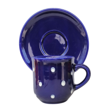 BögeManufaktúra Kávés bögre kistányérral sötét kék bögrék, csészék