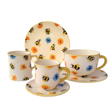 BögeManufaktúra Méhecskés reggeliző nagy szett bögrék, csészék