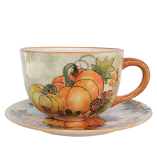 BögeManufaktúra Narancs tökös jumbó bögre és reggeliző tányér tányér és evőeszköz