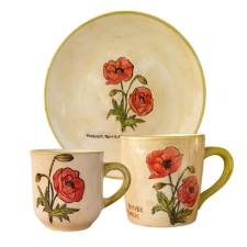 BögeManufaktúra Pipacs Reggeliző szett bögrék, csészék