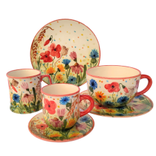 BögeManufaktúra Pipacsmező reggeliző nagy szett bögrék, csészék