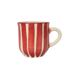 BögeManufaktúra Piros csíkos kávés bögre bögrék, csészék