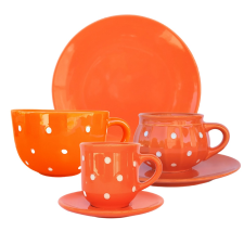 BögeManufaktúra Reggeliző nagy szett narancs bögrék, csészék