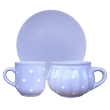 BögeManufaktúra Reggeliző szett pasztel lila bögrék, csészék