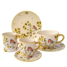 BögeManufaktúra Tavaszi madárkás reggeliző nagy szett bögrék, csészék