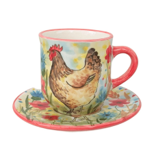 BögeManufaktúra Tyúk kávés bögre kistányérral bögrék, csészék