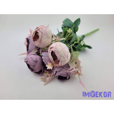  Boglárka 7 ágú selyemvirág csokor 42 cm - Krém-Lilás dekorációs kellék