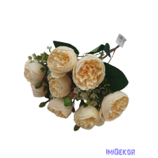  Boglárka 9 fejes selyemvirág csokor 34cm - Törtfehér dekorációs kellék