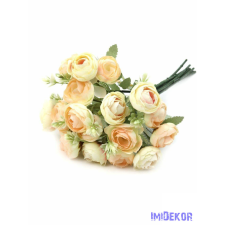  Boglárka csokor hamvas levéllel 32 cm - Krém dekorációs kellék