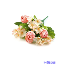 Boglárka + kis virágos selyem csokor 30cm 272 - Halvány Rózsaszín dekorációs kellék