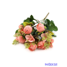  Boglárka selyem csokor 32cm - Korall dekorációs kellék