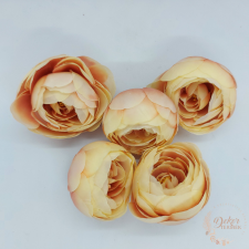  Boglárka selyem virágfej - 6 cm - krém barack dekorációs kellék