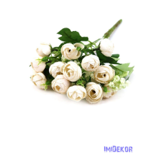  Boglárka vegyes színű kis csokor 31cm 362 - Törtfehér dekorációs kellék