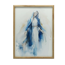 Błogosławiona Maryja, 30x40 cm, rama drewniana ciemny brąz, papier matowy 230 gsm grafika, keretezett kép