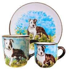 Bögre Manufaktúra Amerikai staffordshire terrier reggeliző szett bögrék, csészék