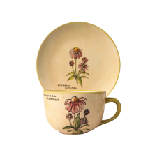 Bögre Manufaktúra Bíbor Kasvirág Reggeliző tányér és jumbo bögre bögrék, csészék