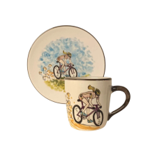 Bögre Manufaktúra Biciklis lány bögre és reggeliző tányér bögrék, csészék