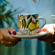 Bögre Manufaktúra Citromos kávés bögre  kistányérral bögrék, csészék