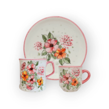 Bögre Manufaktúra Csipkerózsa vadvirág reggeliző szett bögrék, csészék