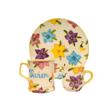 Bögre Manufaktúra Feliratos neves nebáncsvirág reggeliző szett bögrék, csészék