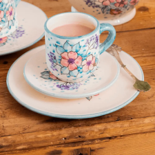 Bögre Manufaktúra Hajnali vadvirág kávés bögre kistányérral bögrék, csészék