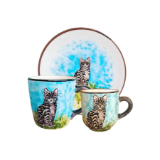 Bögre Manufaktúra Házi cica csíkos készlet bögrék, csészék