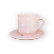 Bögre Manufaktúra Kávés bögre kistányérral pasztelll rózsa bögrék, csészék