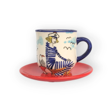 Bögre Manufaktúra Női matróz  kávés bögre kistányérral bögrék, csészék