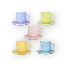 Bögre Manufaktúra pasztelll színes Kávéskészlet ötös bögrék, csészék