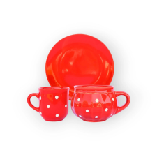 Bögre Manufaktúra Reggeliző szett piros bögrék, csészék