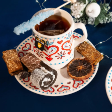 Bögre Manufaktúra Skandináv Szívek  Bögre Tányérral bögrék, csészék